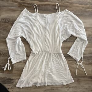 Free People NWT FP Beach White Off Shoulder Long Sleeve Dress Women’s Large